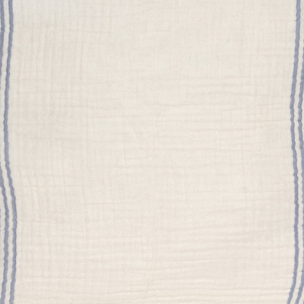 Siya Cotton Poly Filled Pillow in Blue/Ivory, 22" x 22". Picture 6