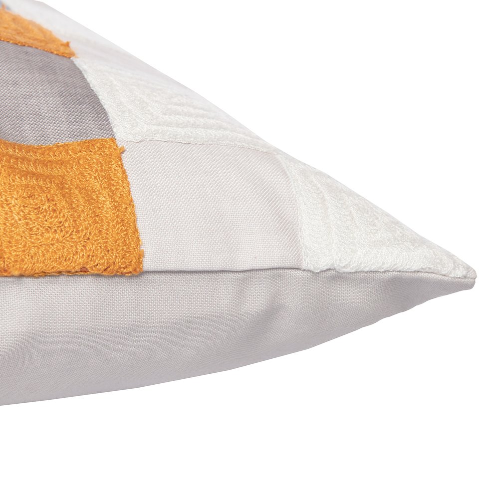 Yellow/Multi Contemporary Checkered Hand-Woven Throw Pillow Cover. Picture 5