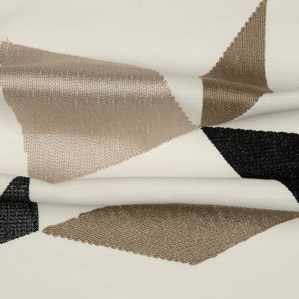 Ivory/Taupe Contemporary Geometric Hand-Woven Throw Pillow Cover. Picture 4