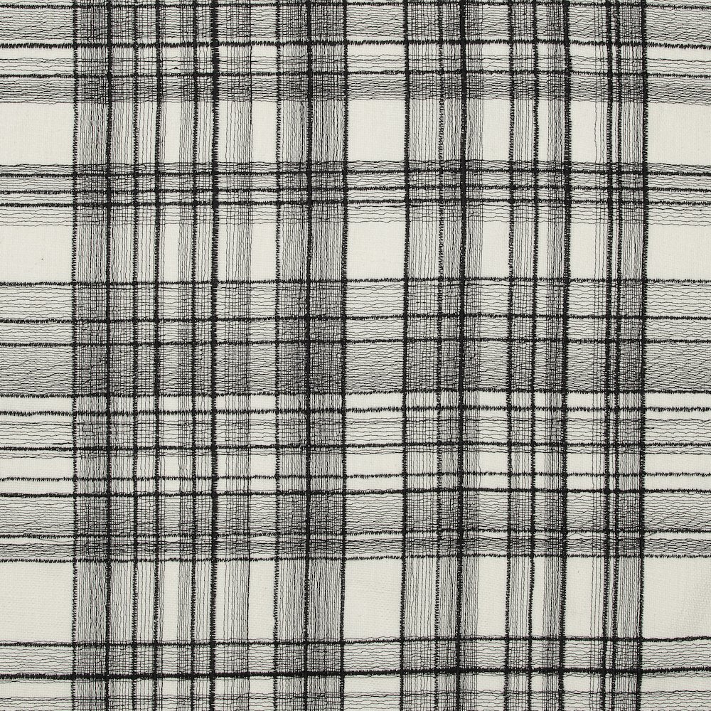 White/Black Contemporary Checkered Hand-Woven Throw Pillow Cover. Picture 7