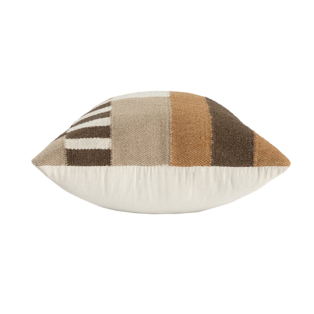 Bauhaus Wool Blend Poly Filled Pillow in Brown/Orange, 24" x 24". Picture 3