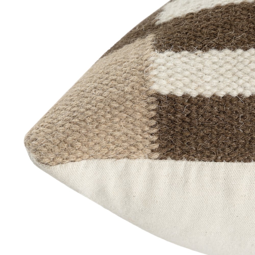Bauhaus Wool Blend Poly Filled Pillow in Brown/Orange, 24" x 24". Picture 5