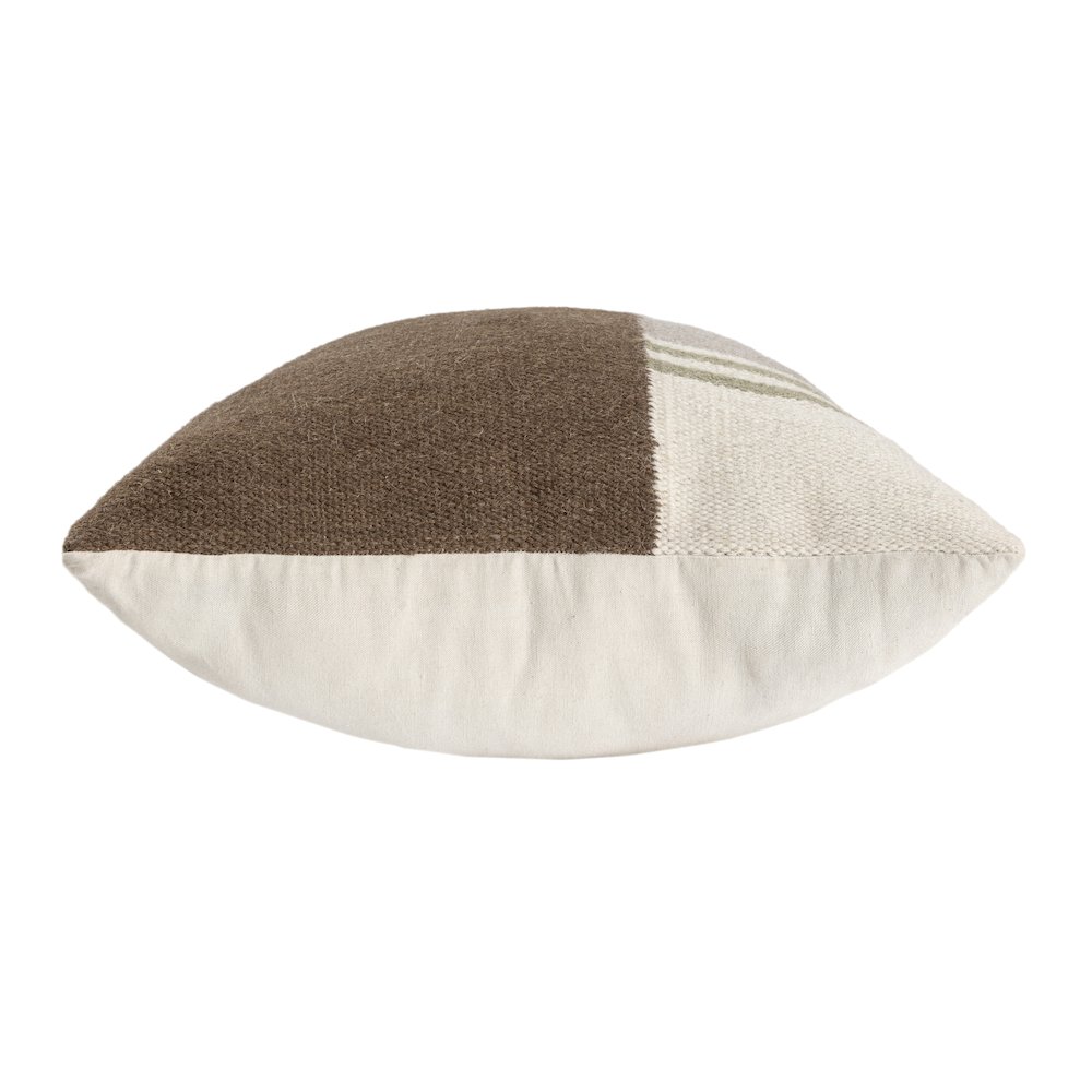 Bauhaus Wool Blend Poly Filled Pillow in Brown/Gray, 24" x 24". Picture 3