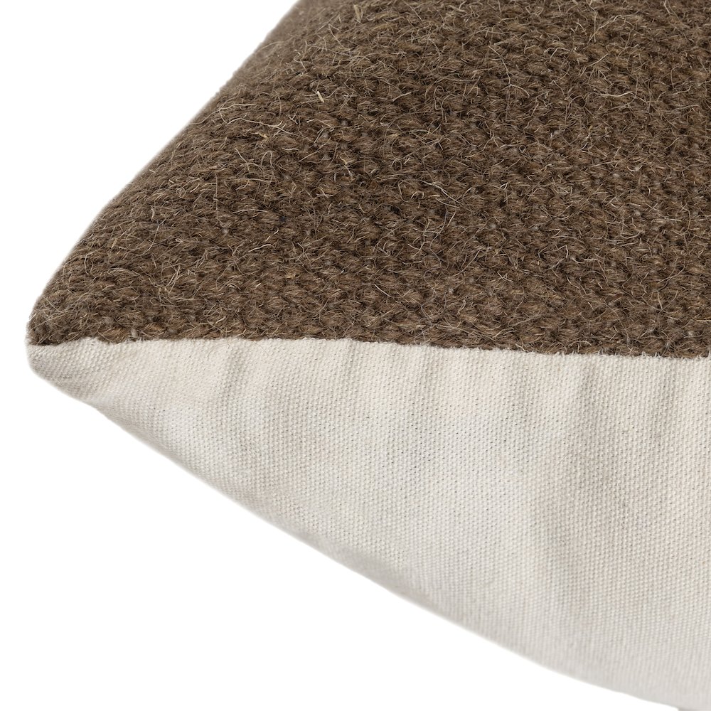 Bauhaus Wool Blend Poly Filled Pillow in Brown/Gray, 24" x 24". Picture 5