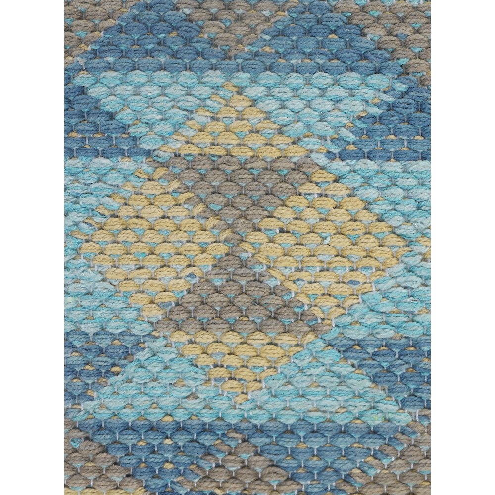 Chile Cotton Poly Filled Pillow in Blue, 18" x 18". Picture 2