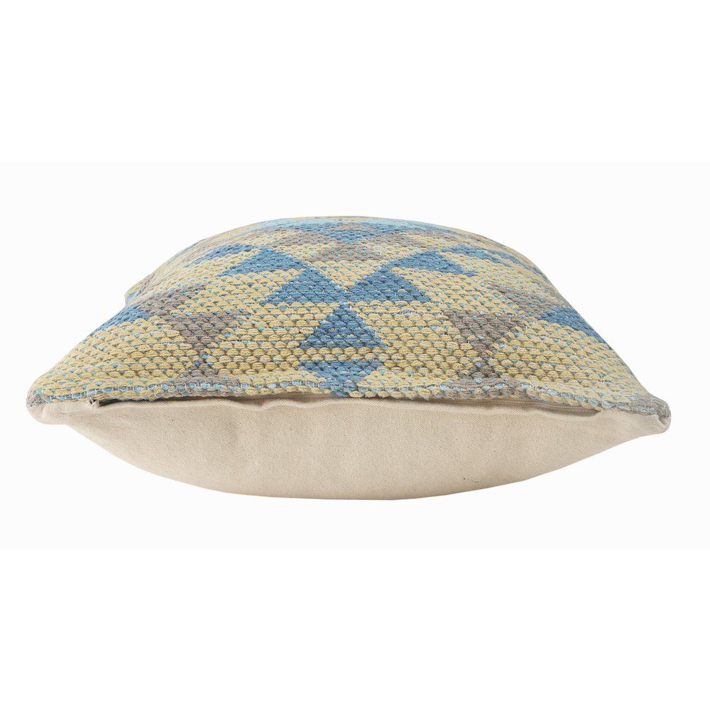 Chile Cotton Poly Filled Pillow in Blue, 18" x 18". Picture 6