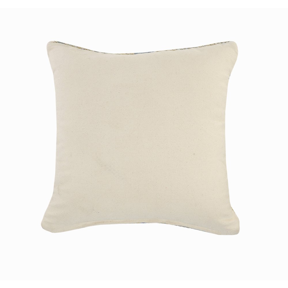 Chile Cotton Poly Filled Pillow in Blue, 18" x 18". Picture 7