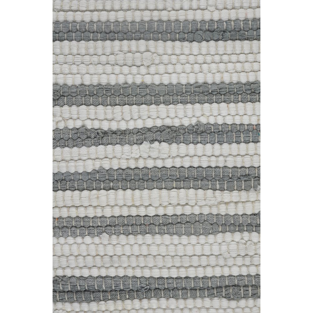 Ox Bay Hand-Woven Gray/White Bordered Cotton Blend  Pillow Cover. Picture 2