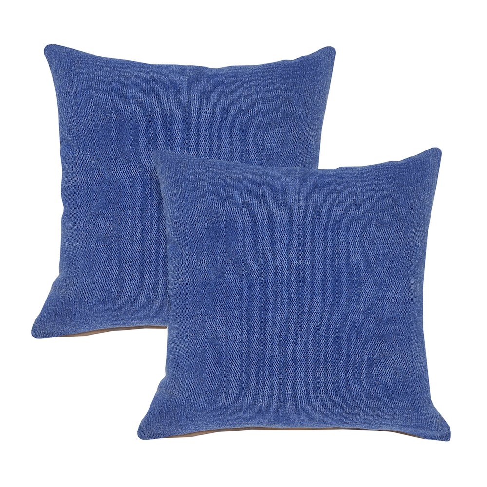 Sundaze Cotton Pillow Set of 2 in Blue, 20" x 20". Picture 1