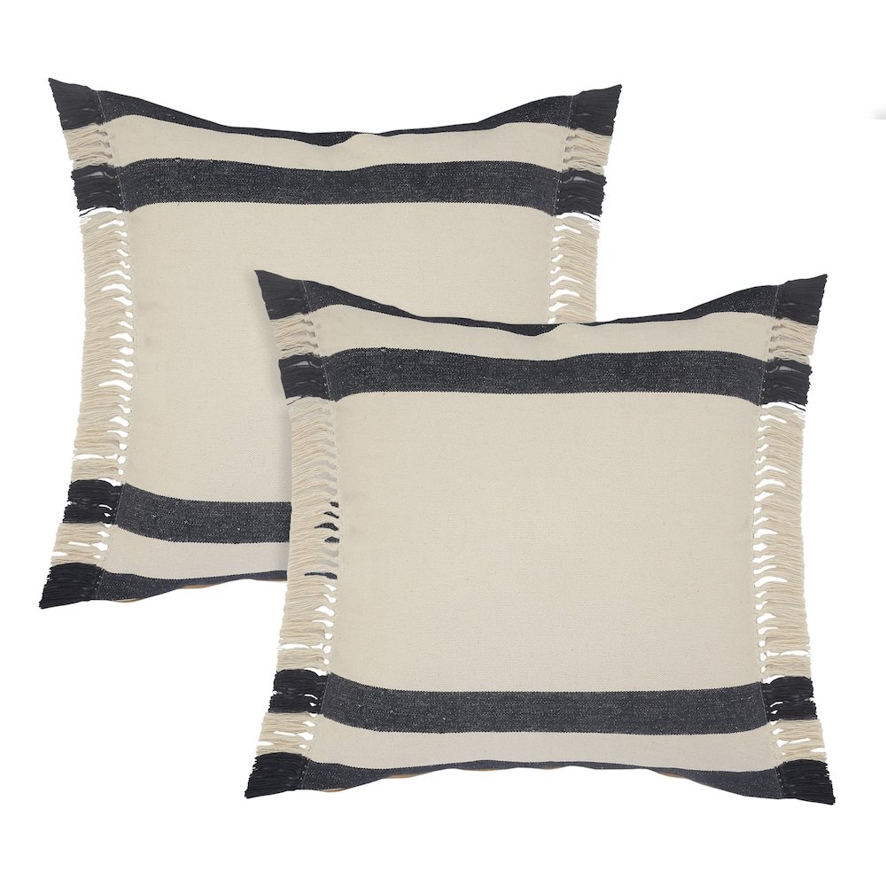 Elevate Cotton Pillow Set of 2 in Blue, 20" x 20". Picture 1