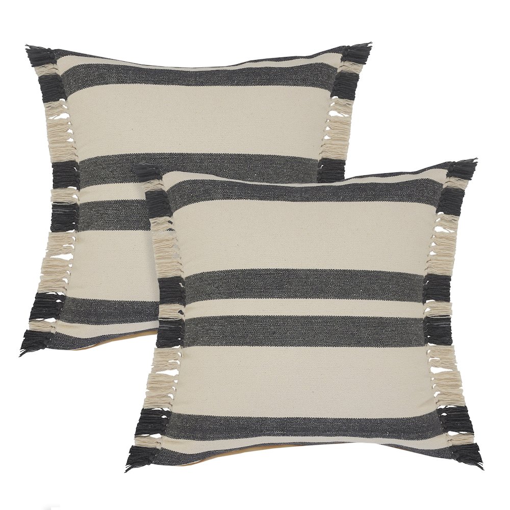 Elevate Cotton Pillow Set of 2 in Gray, 20" x 20". Picture 1