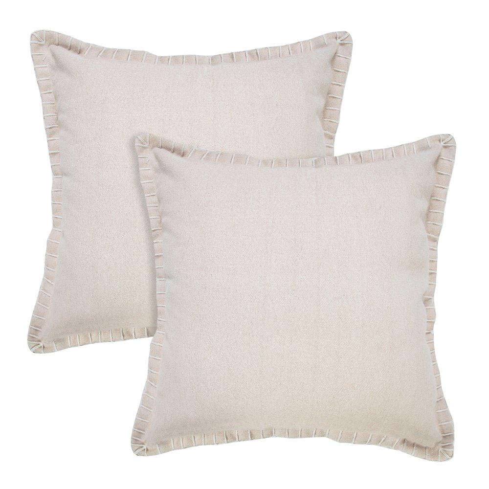Vital Cotton Pillow Set of 2 in Beige, 20" x 20". Picture 1