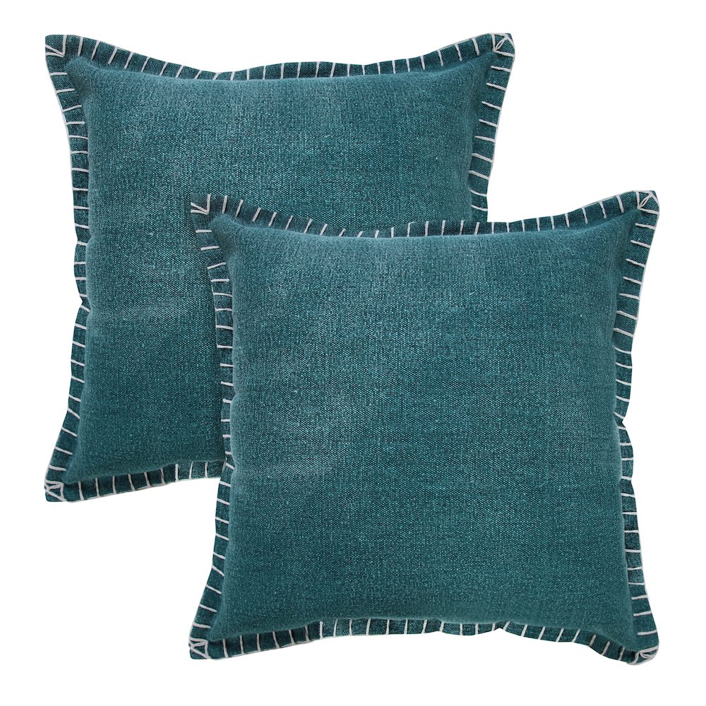 Vital Cotton Pillow Set of 2 in Green, 20" x 20". Picture 1