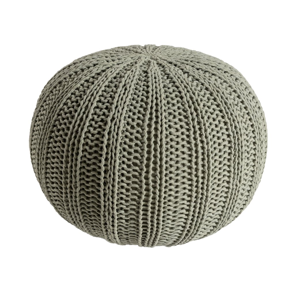 Celtic Cotton Indoor Pouf in Green, 20" x 20" x 16". Picture 3