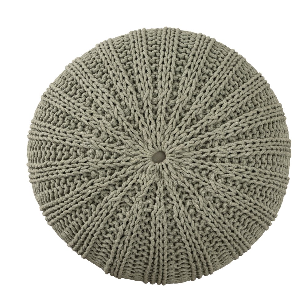 Celtic Cotton Indoor Pouf in Green, 20" x 20" x 16". Picture 4
