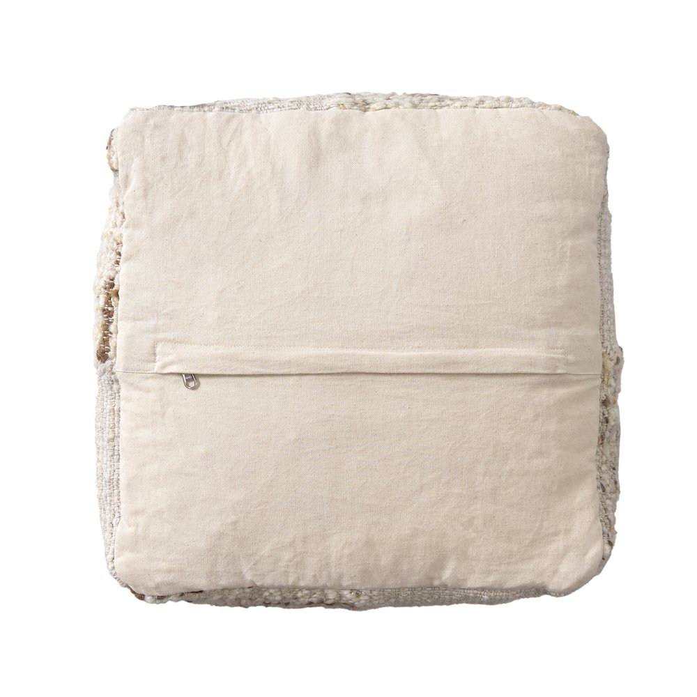 Geoblend Pouf Jute Blend Indoor Pouf in Ivory/Brown, 18" x 18" x 18". Picture 5