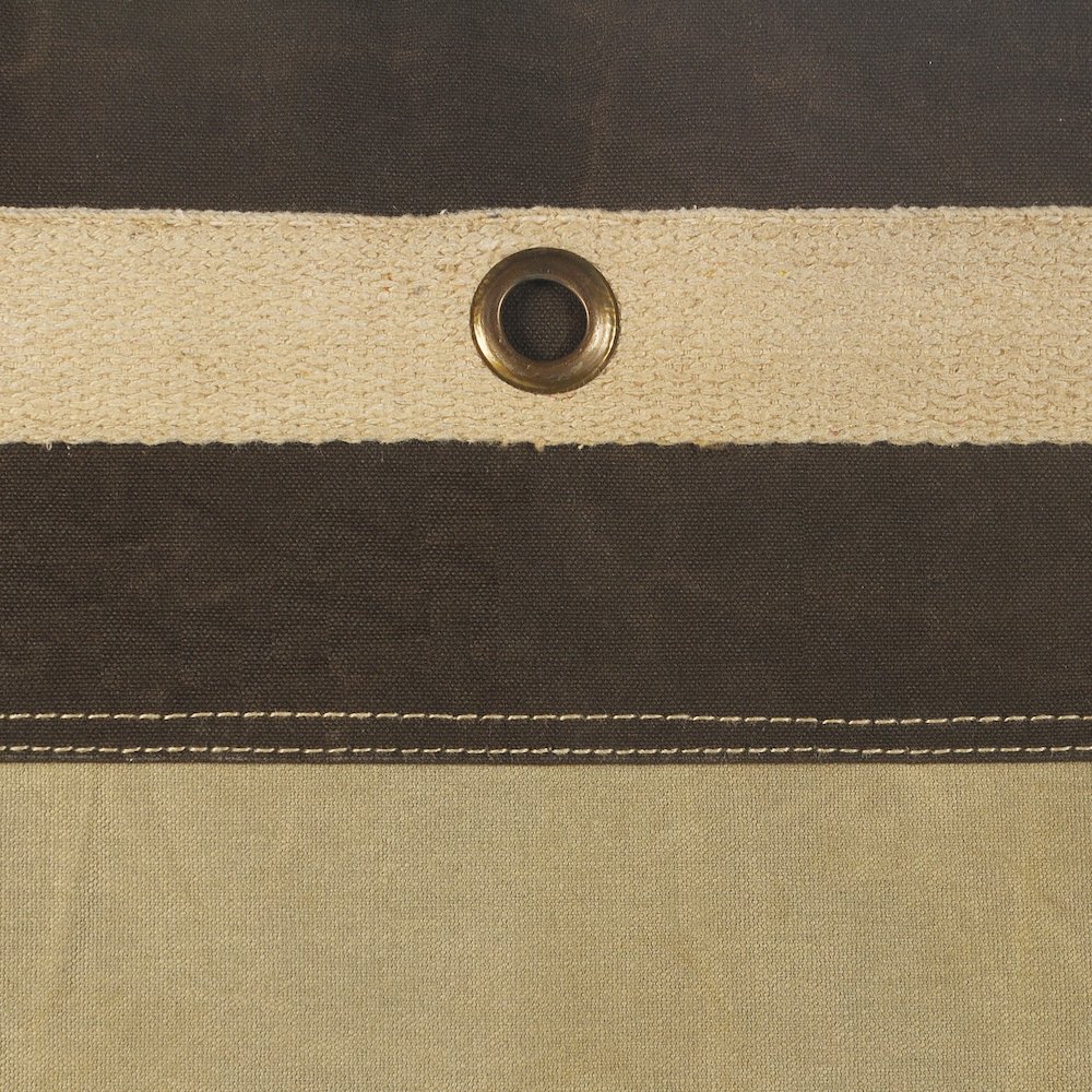 Cadet Cotton Indoor Pouf in Brown/Cream, 20" x 20" x 20". Picture 2