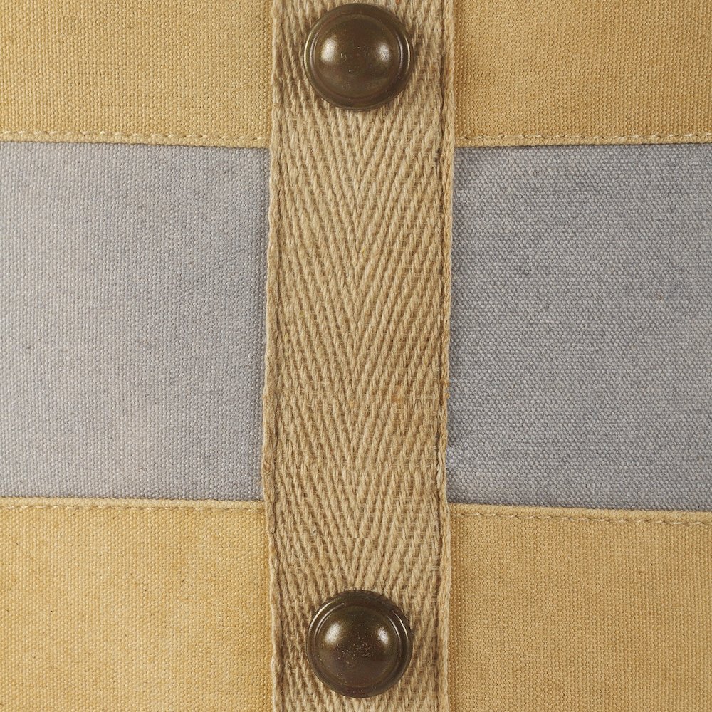 Cadet Cotton Indoor Pouf in Tan/Gray, 16" x 16" x 16". Picture 2