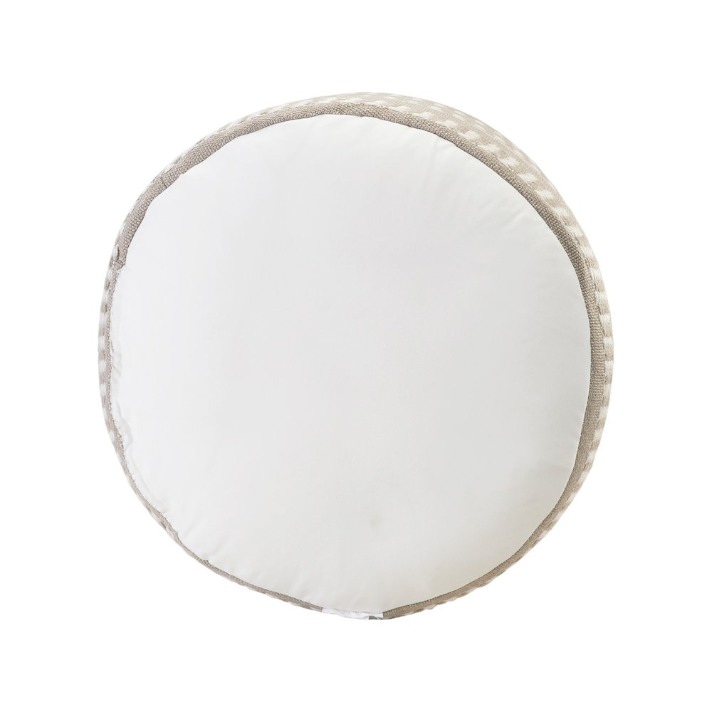 Atlantis Performance Outdoor Pouf in Brown/White, 20" x 20" x 20". Picture 6
