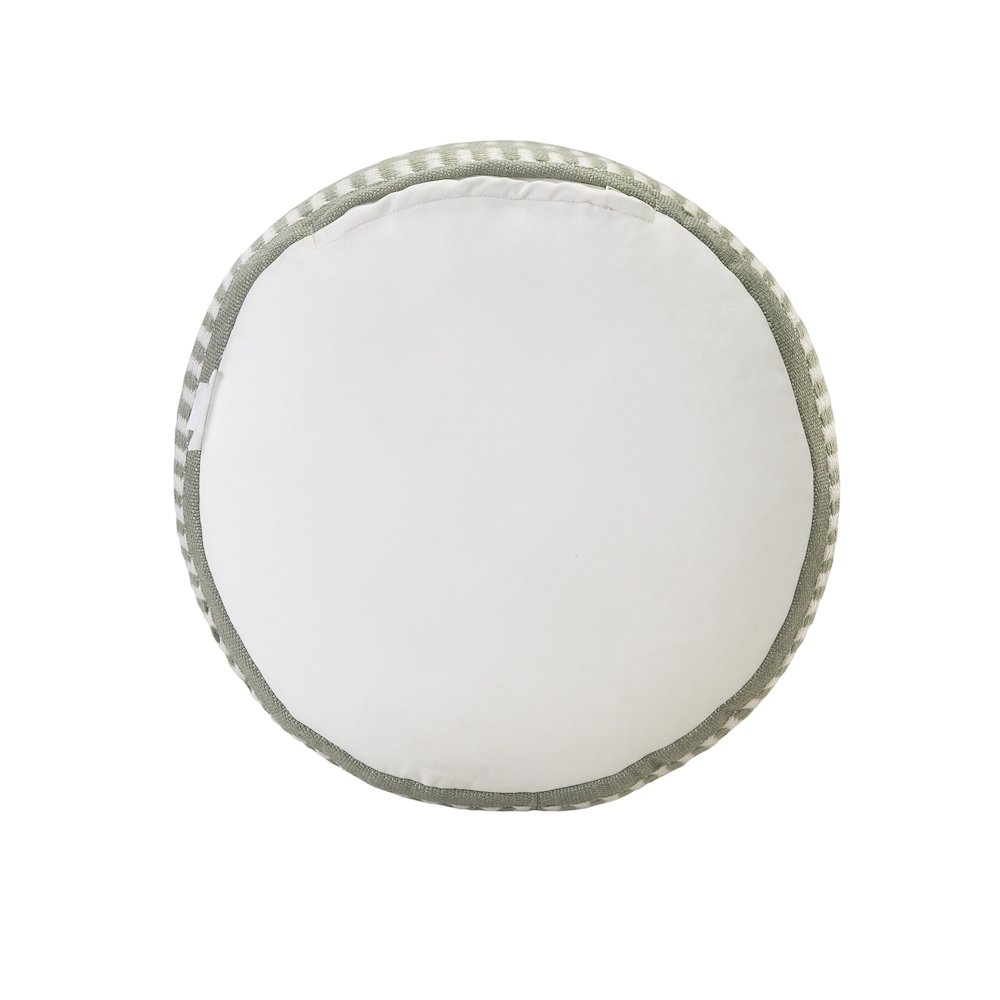 Atlantis Performance Outdoor Pouf in Green/White, 20" x 20" x 20". Picture 6