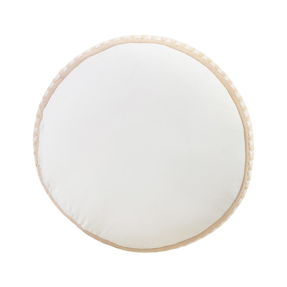 Atlantis Performance Outdoor Pouf in Orange/White, 20" x 20" x 20". Picture 6