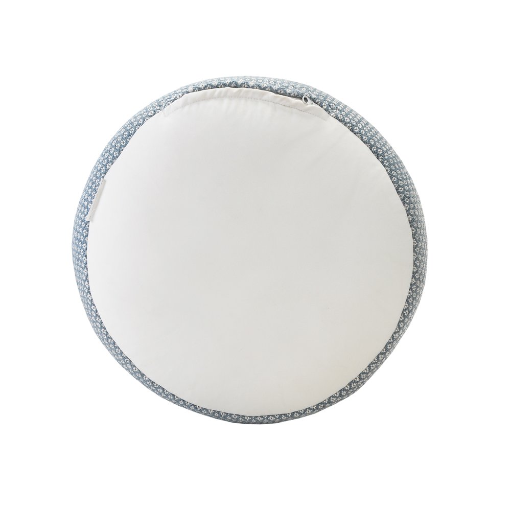Atlantis Performance Outdoor Pouf in Blue/White, 20" x 20" x 20". Picture 6