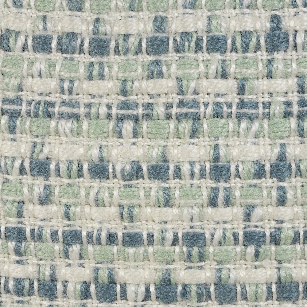 Atlantis Performance Outdoor Pouf in Blue/Green, 20" x 20" x 20". Picture 2