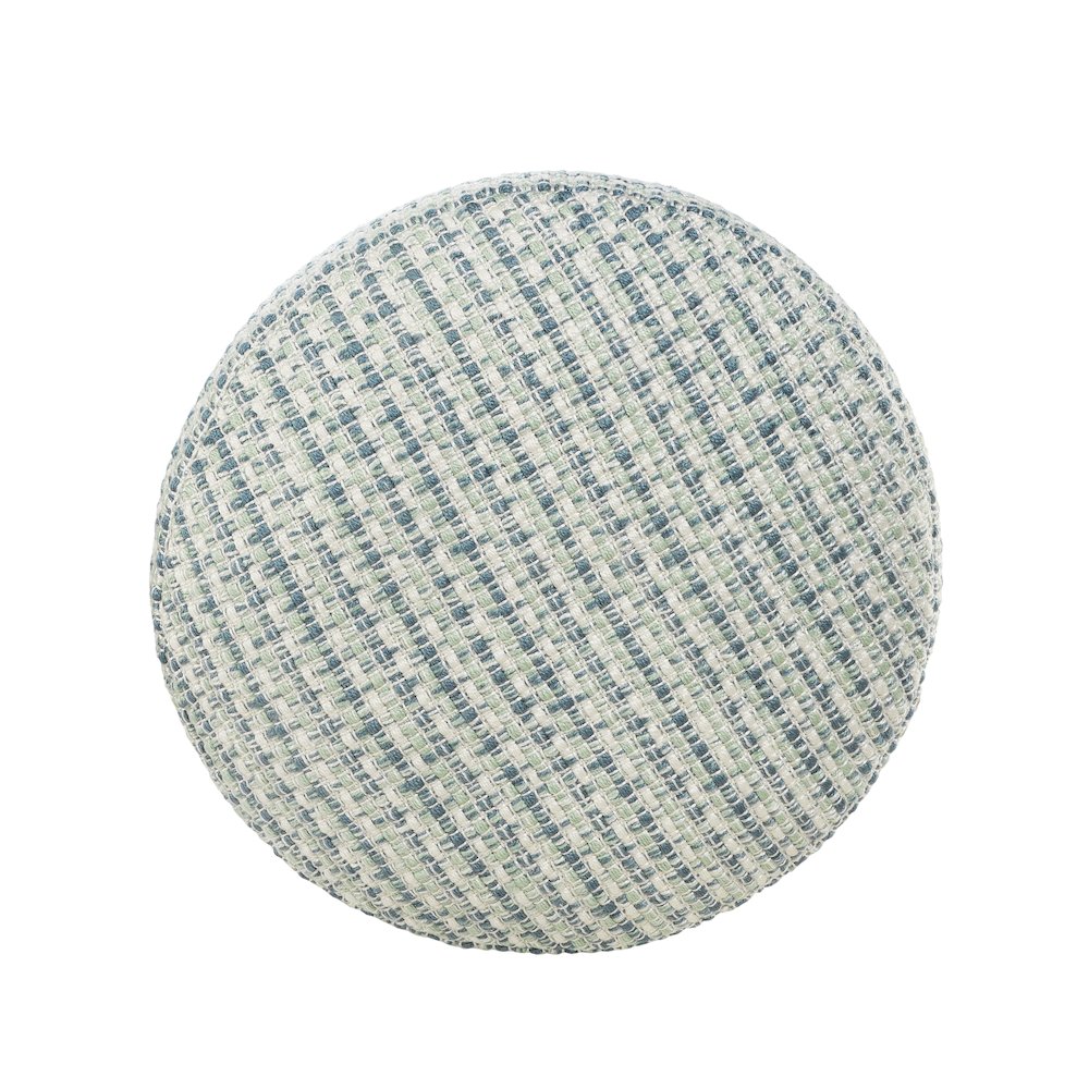 Atlantis Performance Outdoor Pouf in Blue/Green, 20" x 20" x 20". Picture 3