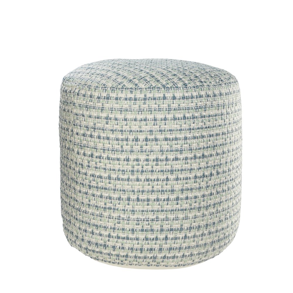 Atlantis Performance Outdoor Pouf in Blue/Green, 20" x 20" x 20". Picture 4