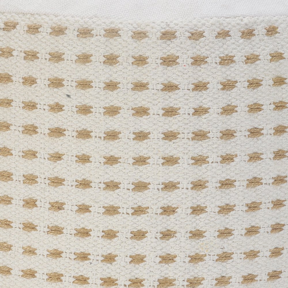 Zion Jute Blend Indoor Pouf in Tan, 18" x 18" x 14". Picture 2