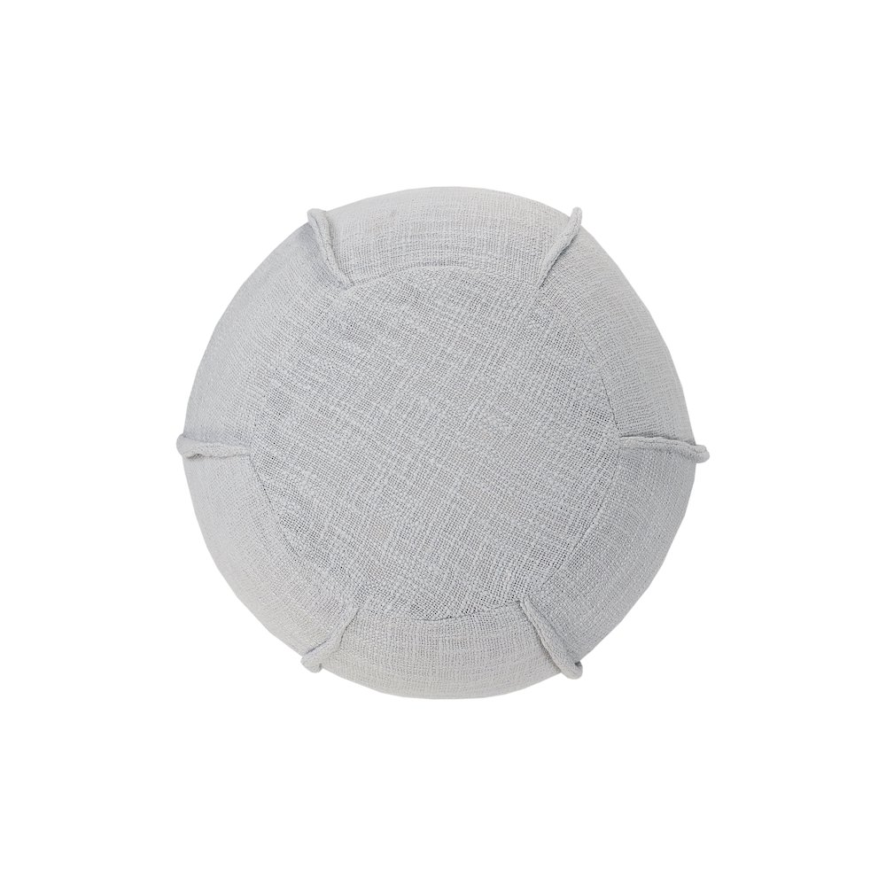 Zion Cotton Indoor Pouf in Blue/Tan, 18" x 18" x 14". Picture 3