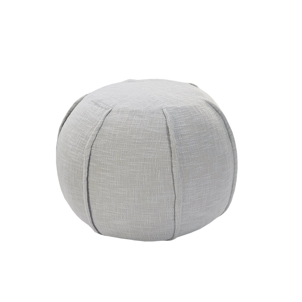 Zion Cotton Indoor Pouf in Blue/Tan, 18" x 18" x 14". Picture 4