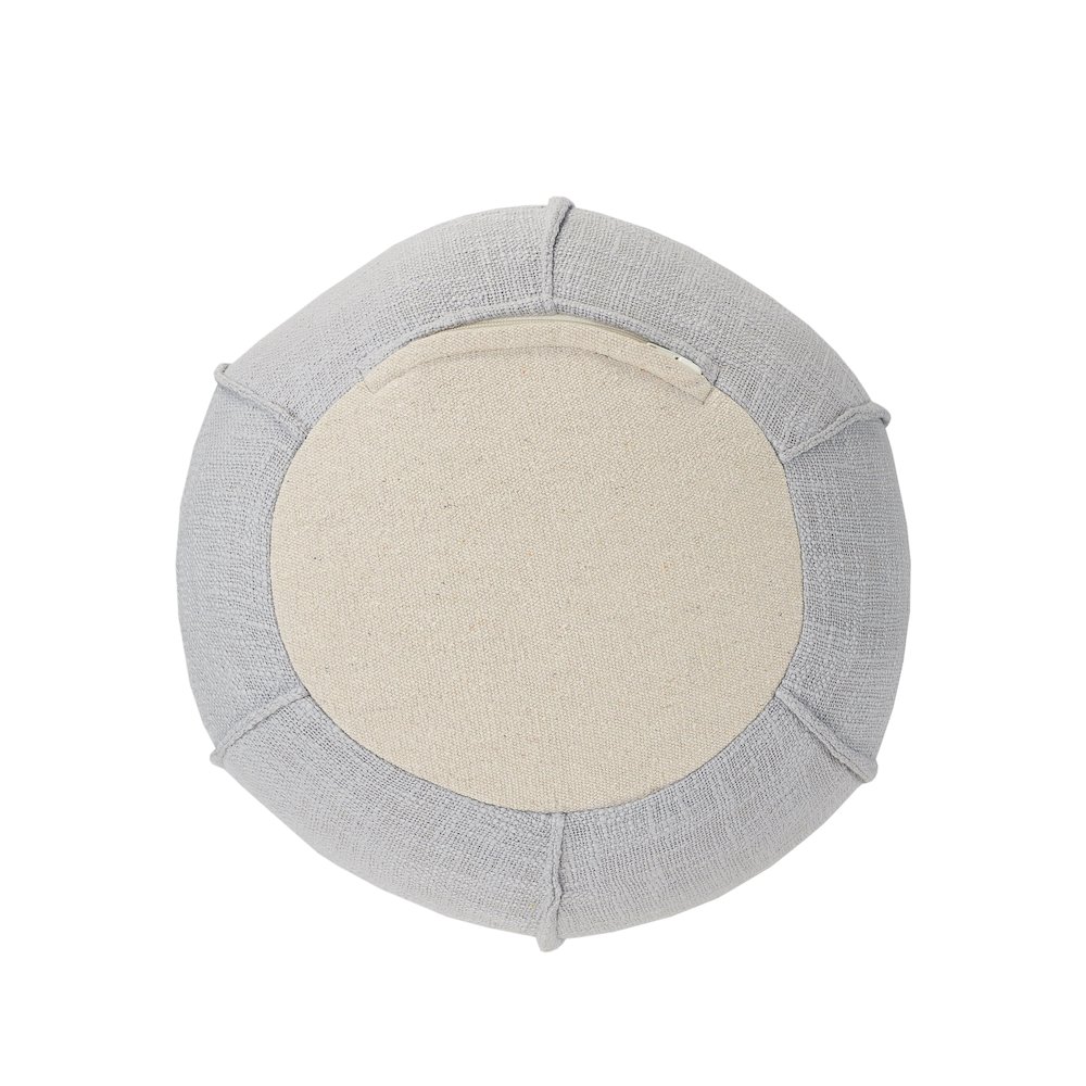 Zion Cotton Indoor Pouf in Blue/Tan, 18" x 18" x 14". Picture 5