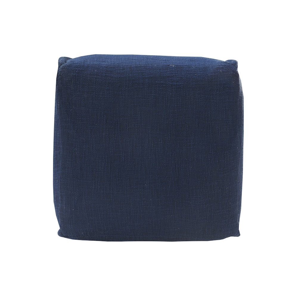 Zion Cotton Indoor Pouf in Tan/Black, 18" x 18" x 14". Picture 3