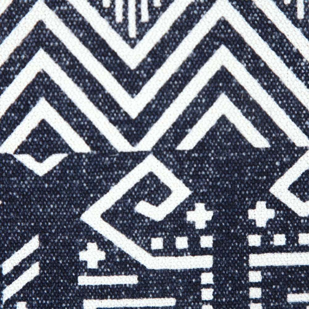 Pacifica Cotton Indoor Pouf in Blue/White, 18" x 18" x 14". Picture 7
