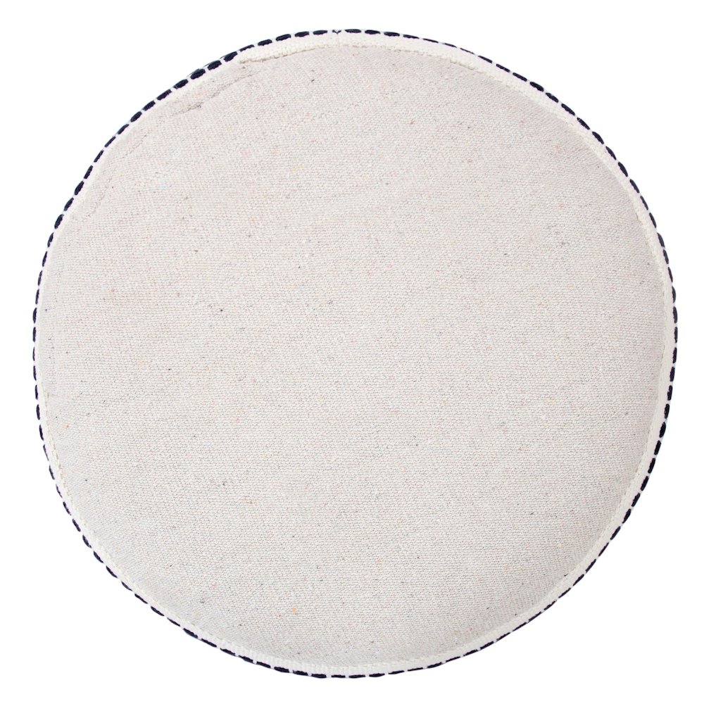 Enigma Cotton Indoor Pouf in Blue/White, 18" x 18" x 14". Picture 6