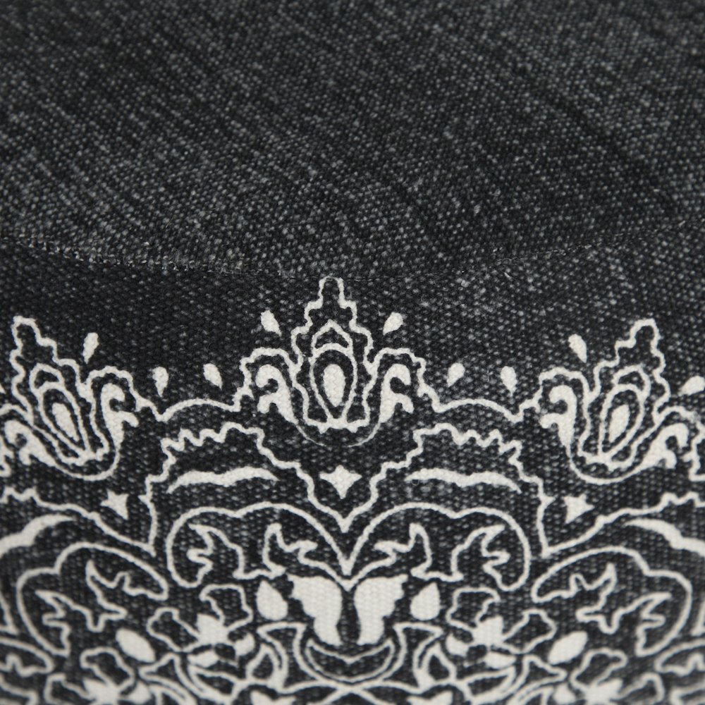 Enigma Cotton Indoor Pouf in Black/White, 18" x 18" x 14". Picture 2