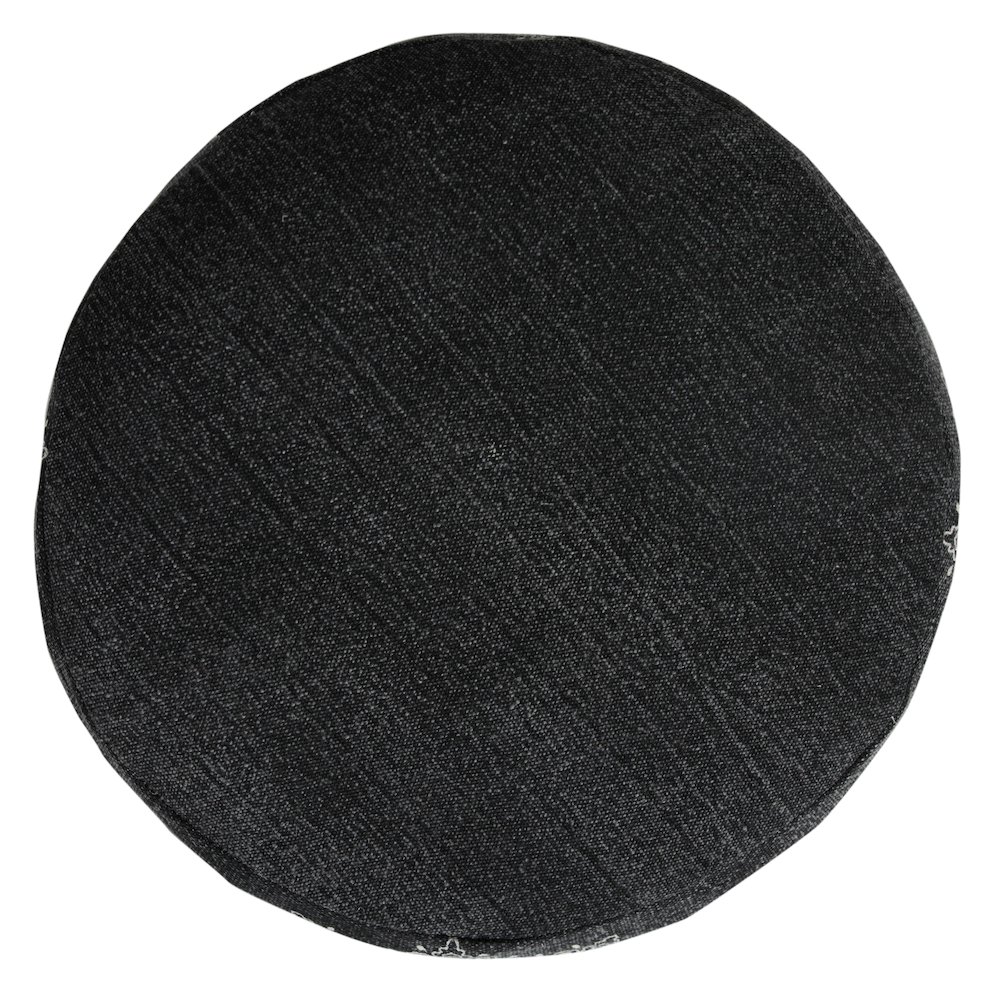 Enigma Cotton Indoor Pouf in Black/White, 18" x 18" x 14". Picture 3