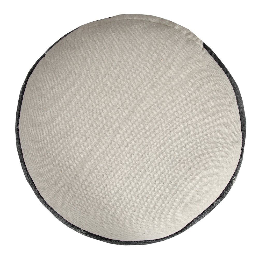 Enigma Cotton Indoor Pouf in Black/White, 18" x 18" x 14". Picture 6