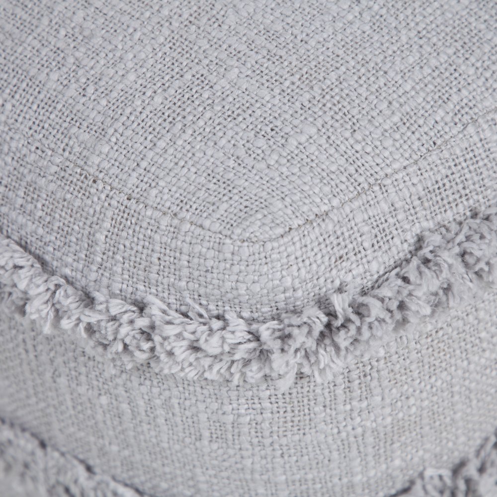 Revelation Cotton Indoor Pouf in Gray, 18" x 18" x 14". Picture 2