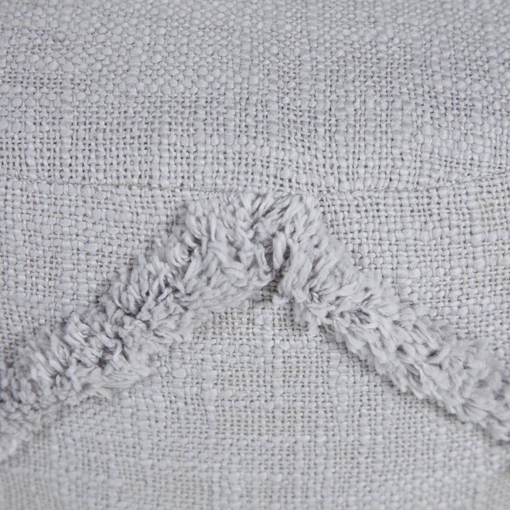 Revelation Cotton Indoor Pouf in Gray, 18" x 18" x 14". Picture 2