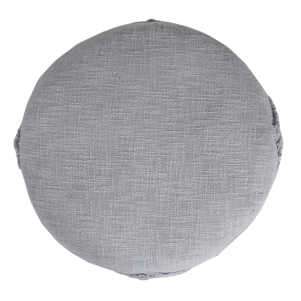Revelation Cotton Indoor Pouf in Gray, 18" x 18" x 14". Picture 3