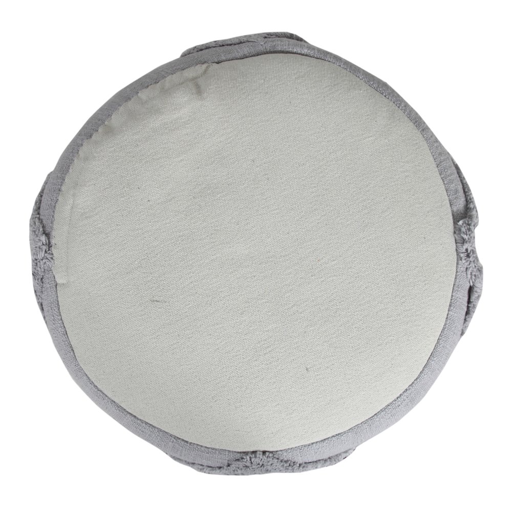 Revelation Cotton Indoor Pouf in Gray, 18" x 18" x 14". Picture 6