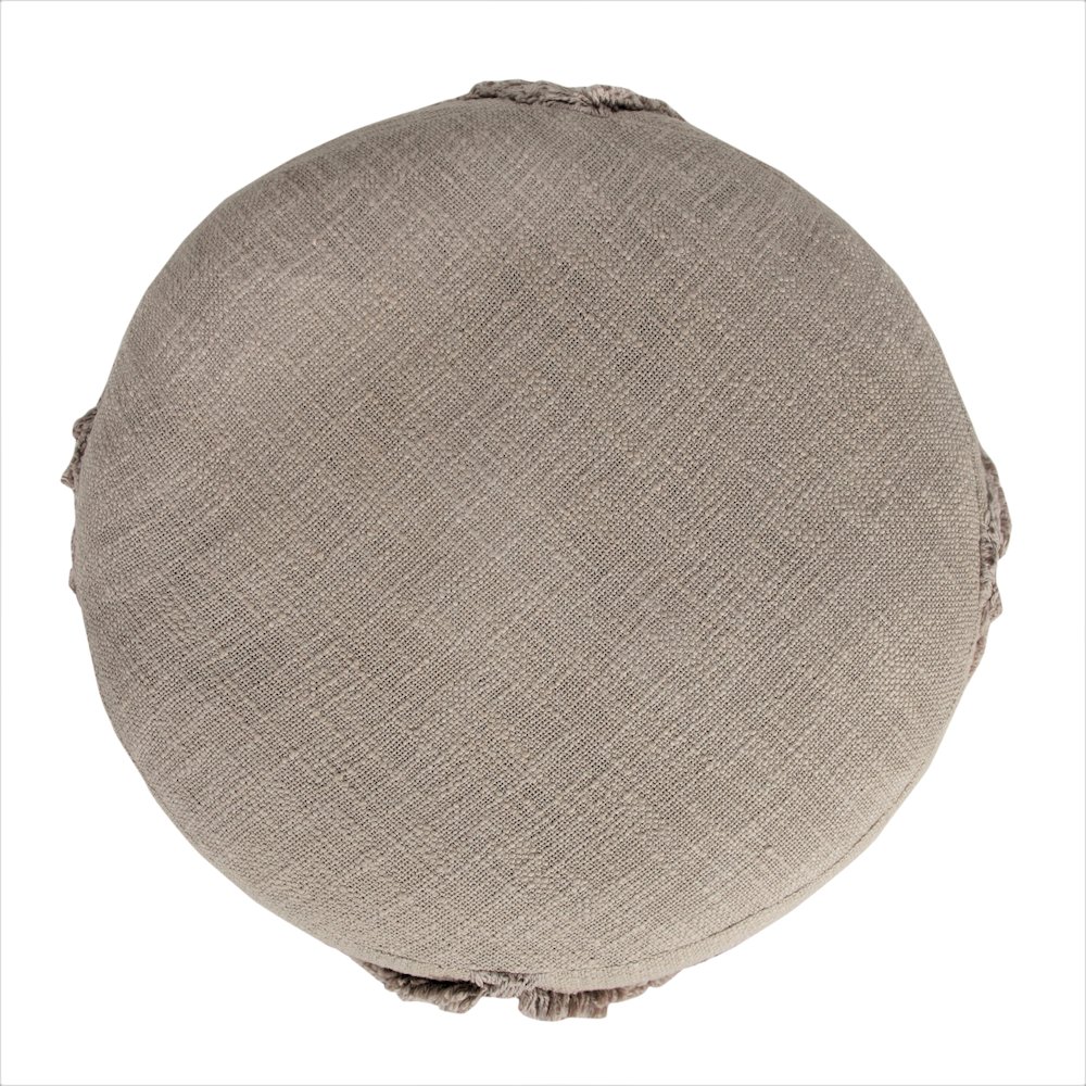 Revelation Cotton Indoor Pouf in Brown, 18" x 18" x 14". Picture 3