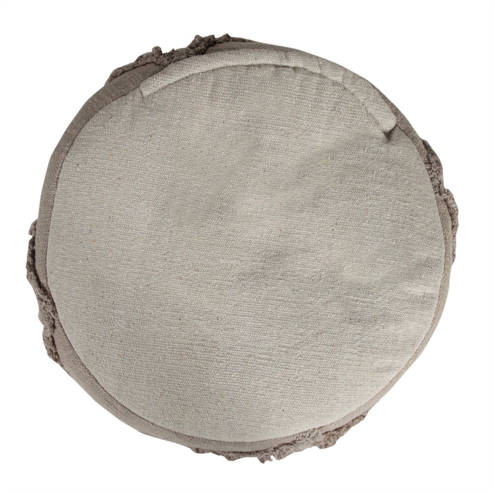 Revelation Cotton Indoor Pouf in Brown, 18" x 18" x 14". Picture 6