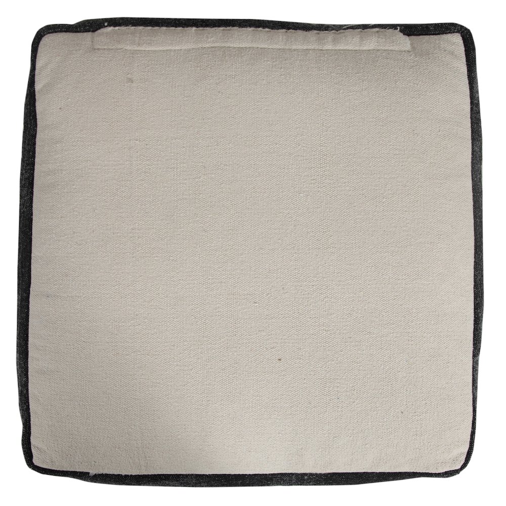 Avant-garde Cotton Indoor Pouf in Black/White, 18" x 18" x 14". Picture 7