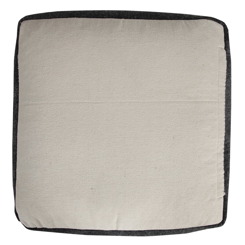 Avant-garde Cotton Indoor Pouf in Black/White, 18" x 18" x 14". Picture 7