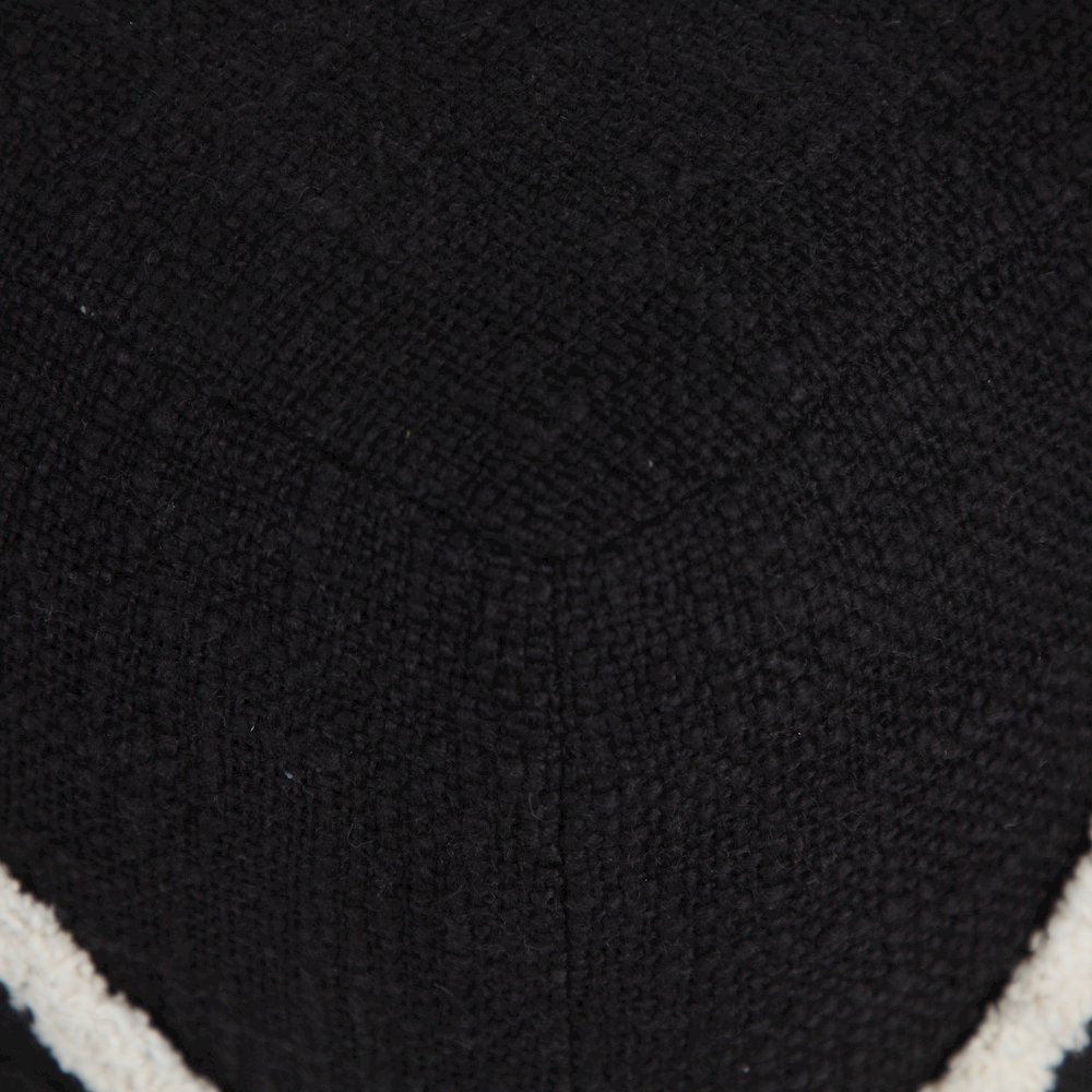 Avant-garde Cotton Indoor Pouf in Black/White, 18" x 18" x 14". Picture 2