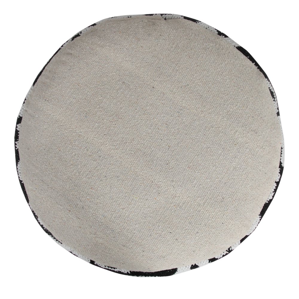 Quincy Cotton Blend Indoor Pouf in Black/White, 18" x 18" x 14". Picture 6