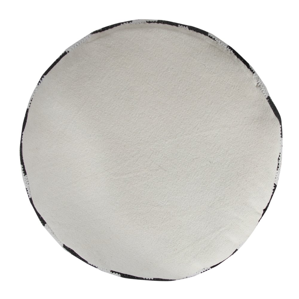 Quincy Cotton Blend Indoor Pouf in Black/White, 18" x 18" x 14". Picture 6